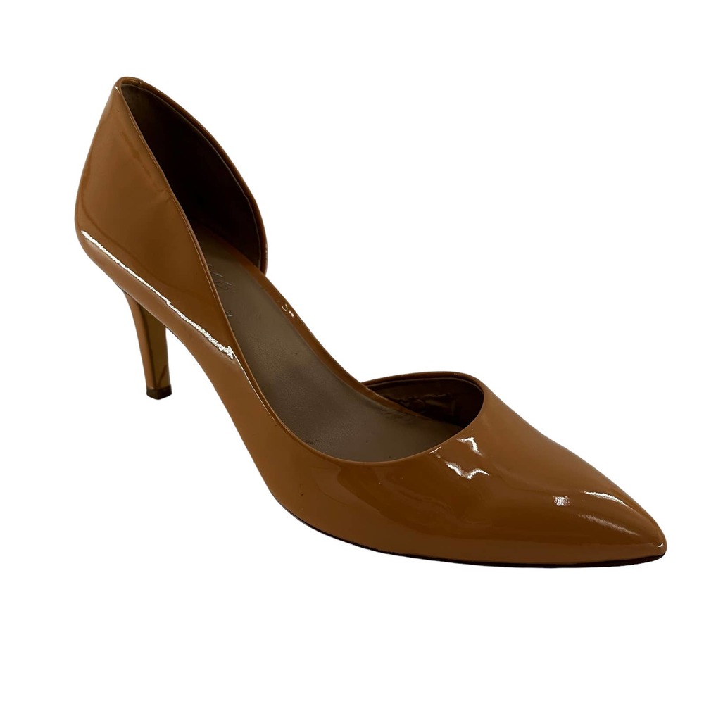 Lord & Taylor Women's Patent Leather Pointed Toe Heels (Tan) - Size 7.5